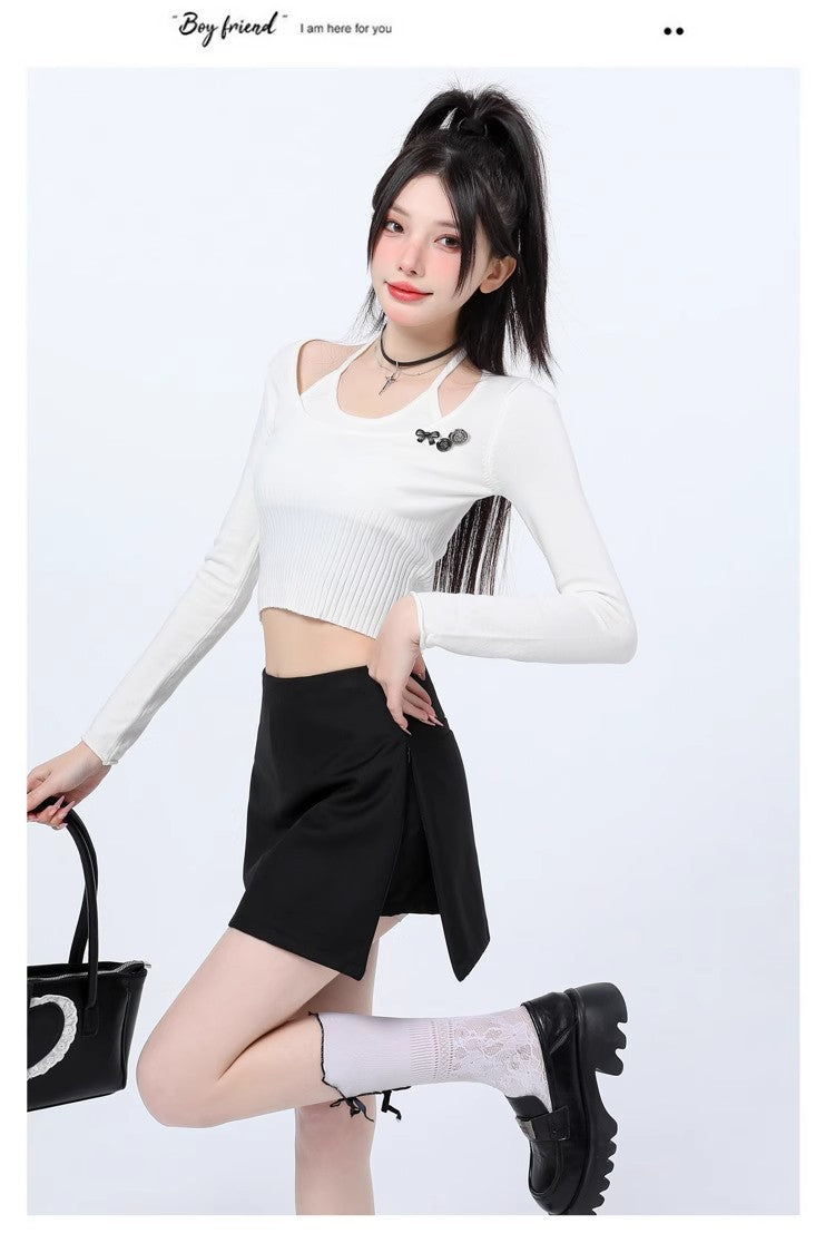 Asymmetric Wrap Mini Skirt, view 22