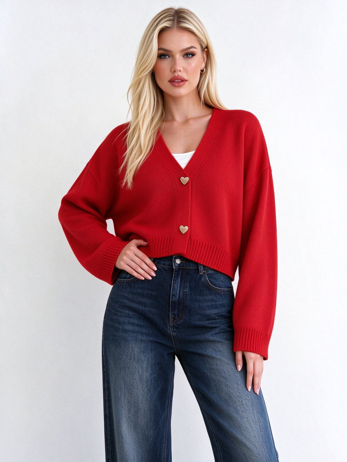 Womens Acrylic Blend Cardigan