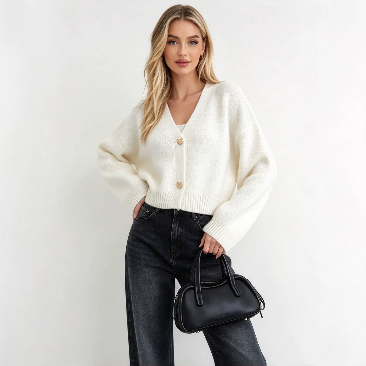 Womens Acrylic Blend Cardigan