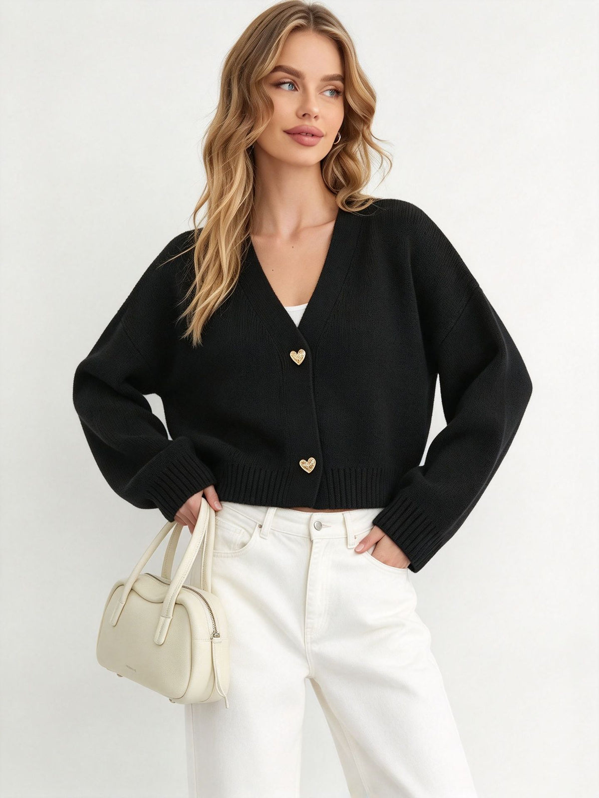 Womens Acrylic Blend Cardigan