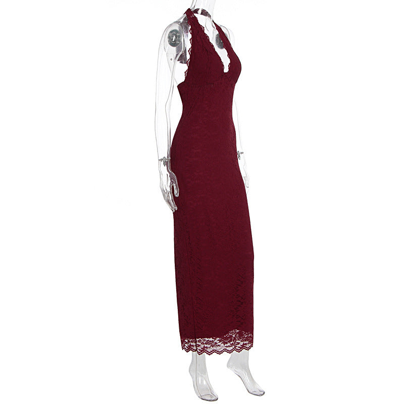Lace Halter Maxi Dress, view 14