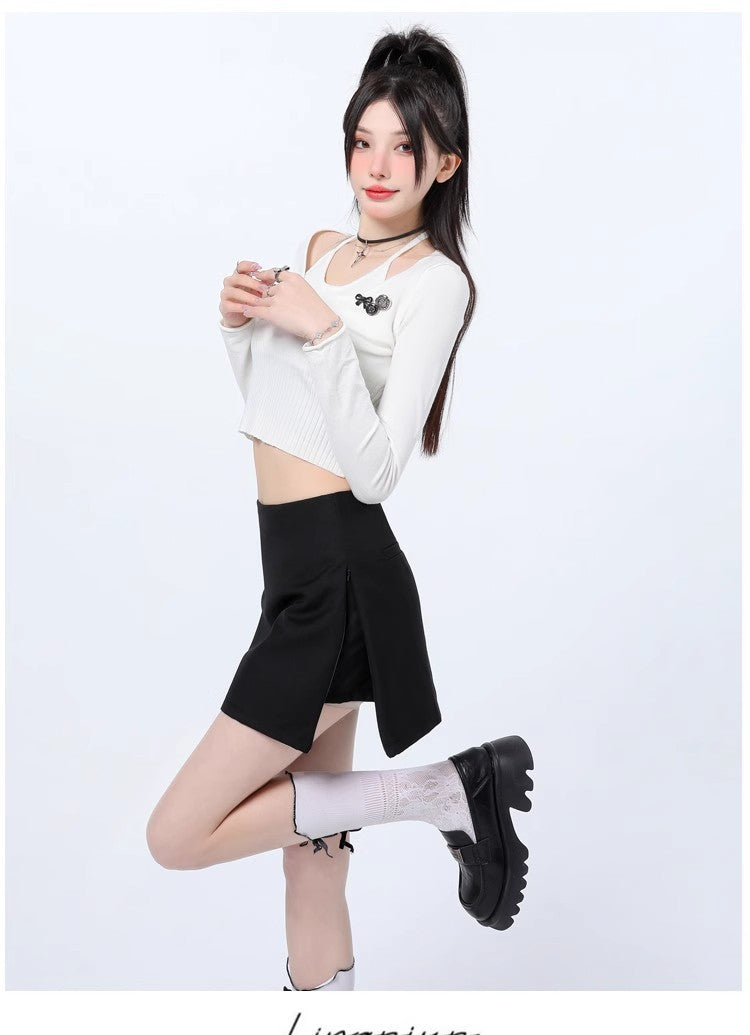 Asymmetric Wrap Mini Skirt, view 24