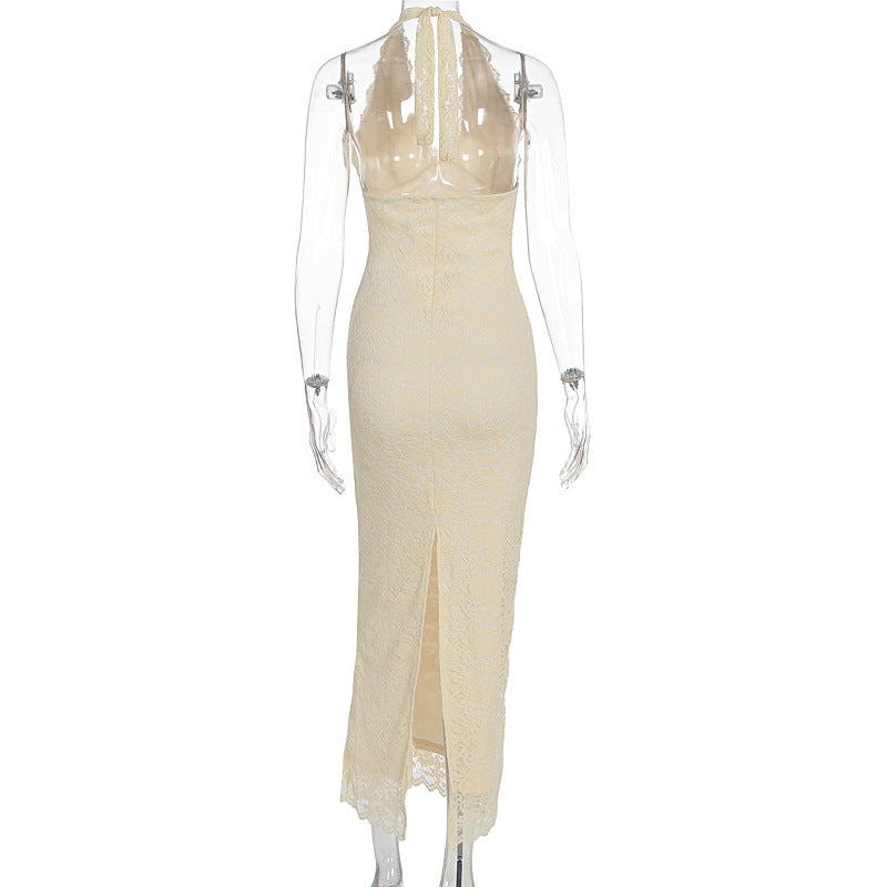 Lace Halter Maxi Dress, view 11