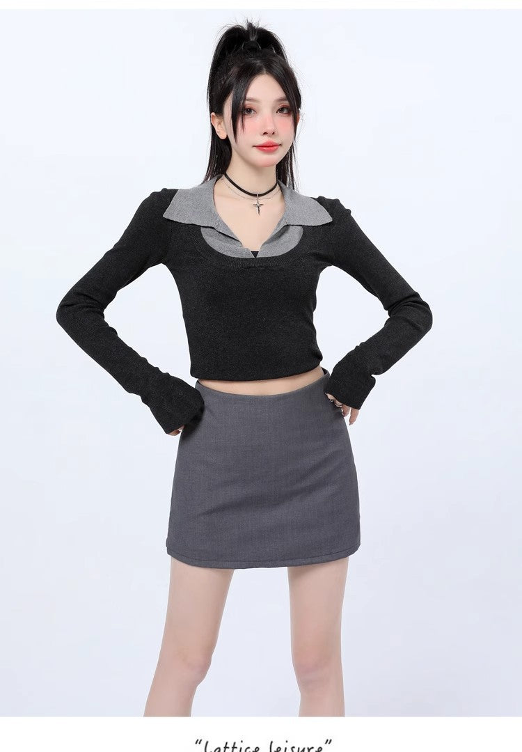 Asymmetric Wrap Mini Skirt, view 33