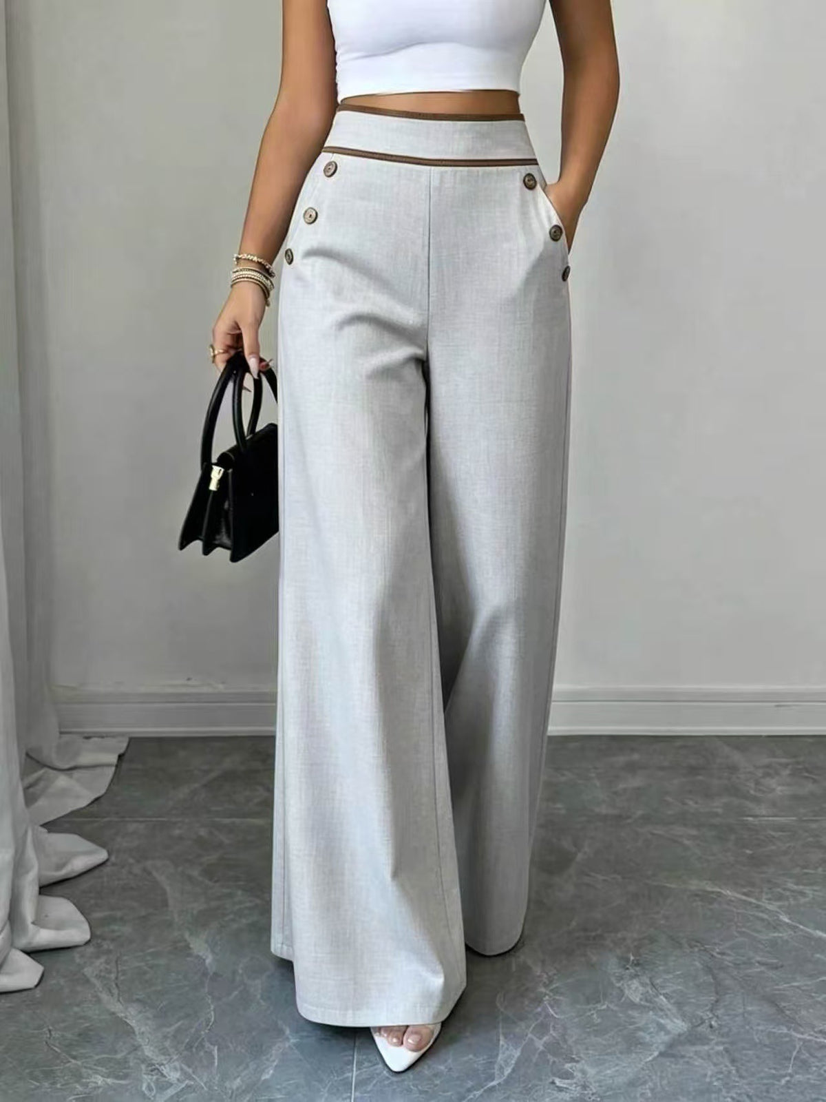 High-Waisted Wide-Leg Pants, view 2