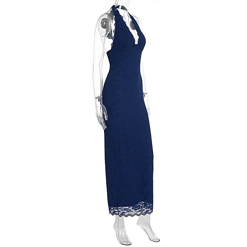 Lace Halter Maxi Dress, view 9