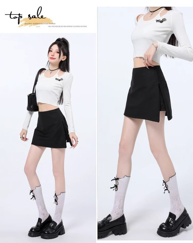 Asymmetric Wrap Mini Skirt, view 28