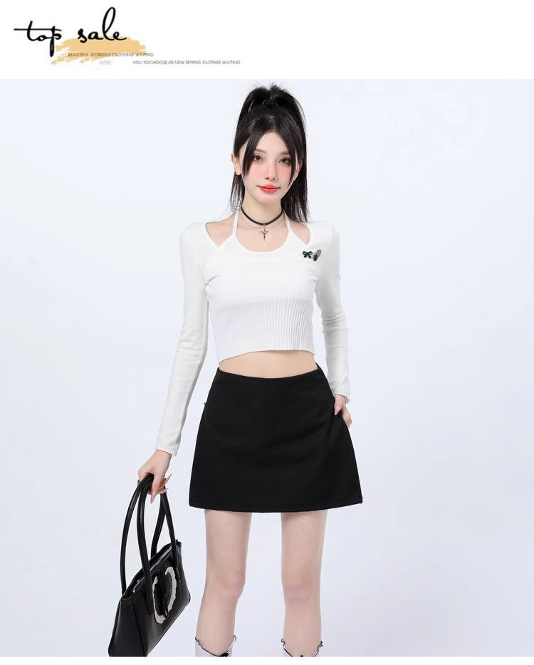 Asymmetric Wrap Mini Skirt, view 20