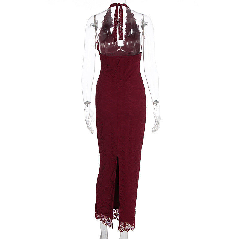 Lace Halter Maxi Dress, view 15