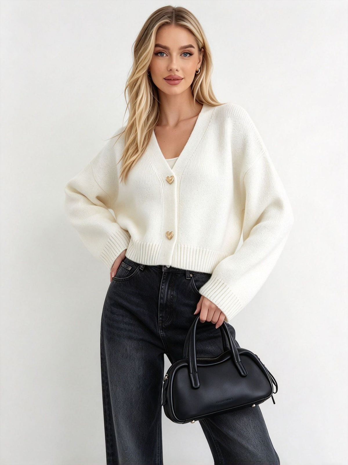 Womens Acrylic Blend Cardigan