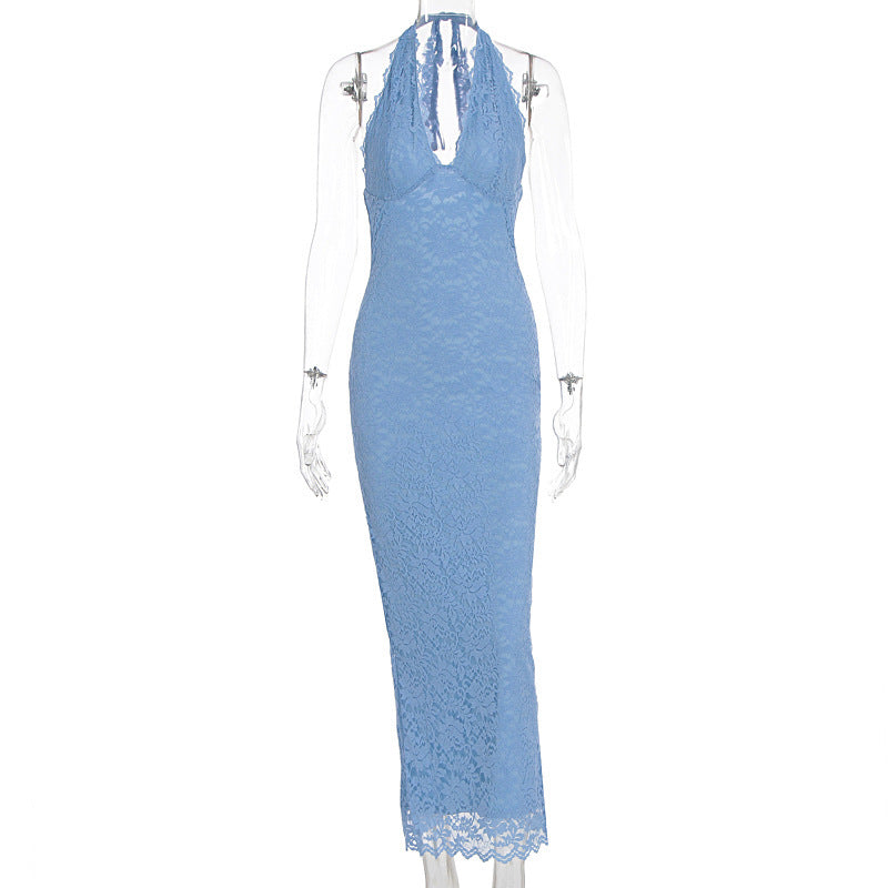Lace Halter Maxi Dress, view 16