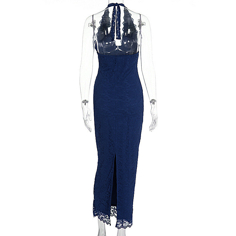 Lace Halter Maxi Dress, view 8