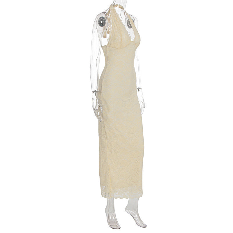 Lace Halter Maxi Dress, view 12
