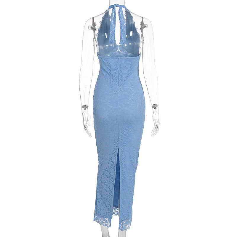 Lace Halter Maxi Dress, view 17