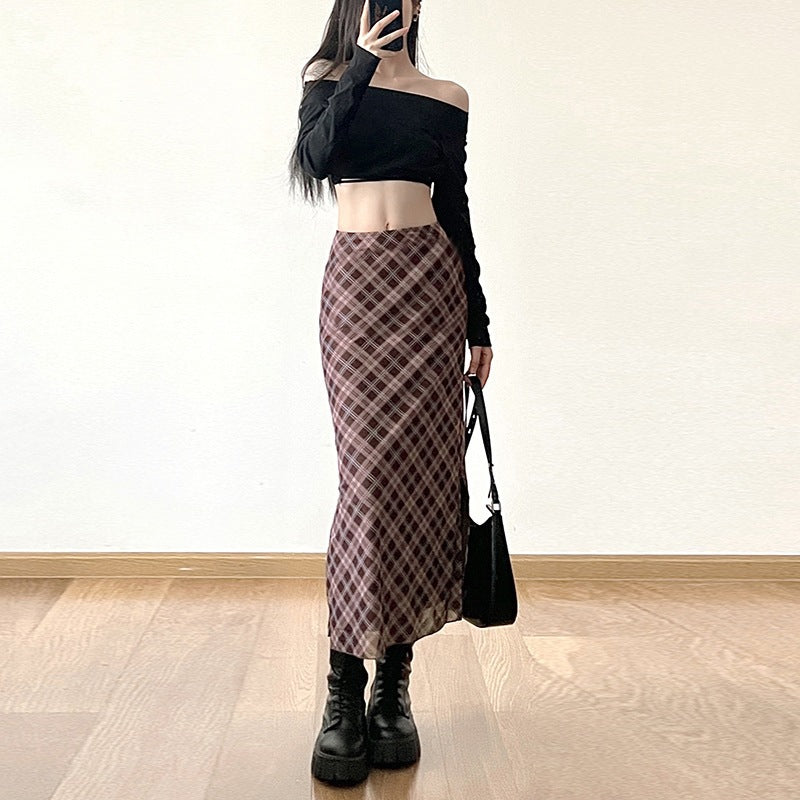 Plaid Midi Pencil Skirt, view 15