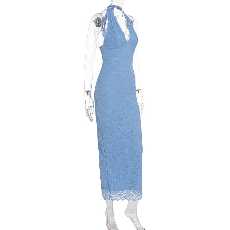 Lace Halter Maxi Dress, view 18