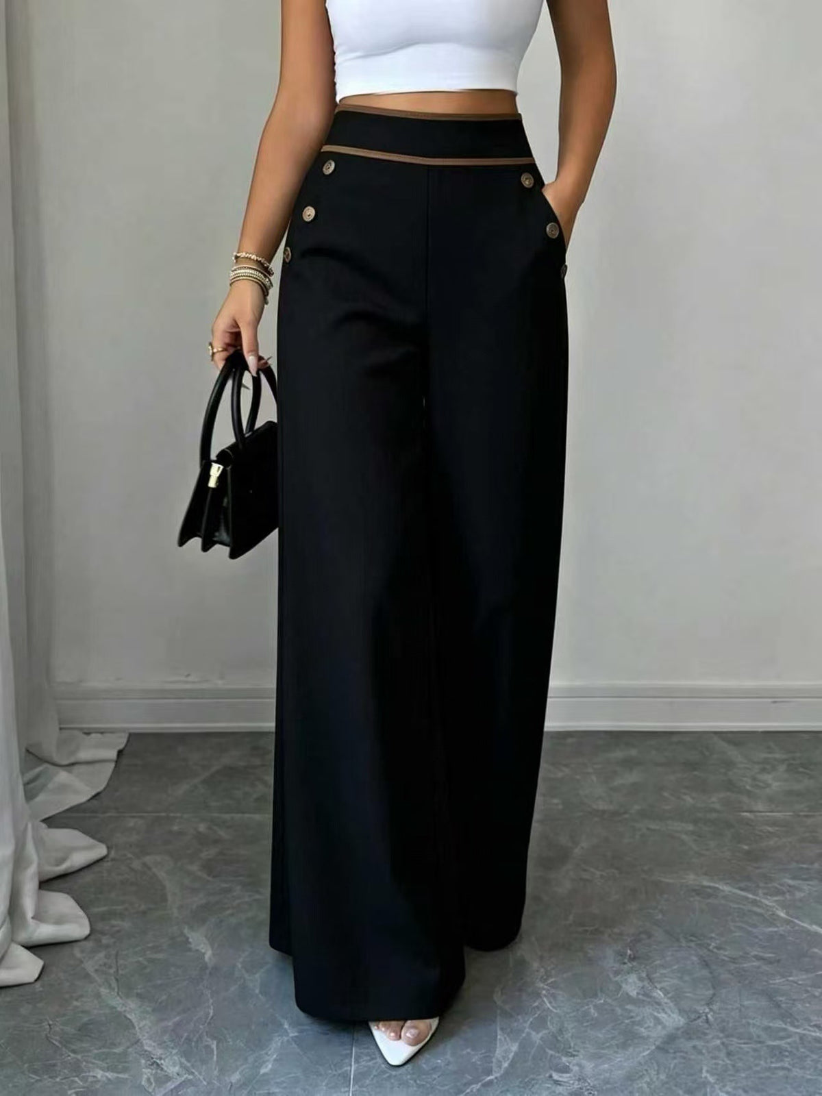 High-Waisted Wide-Leg Pants, view 1