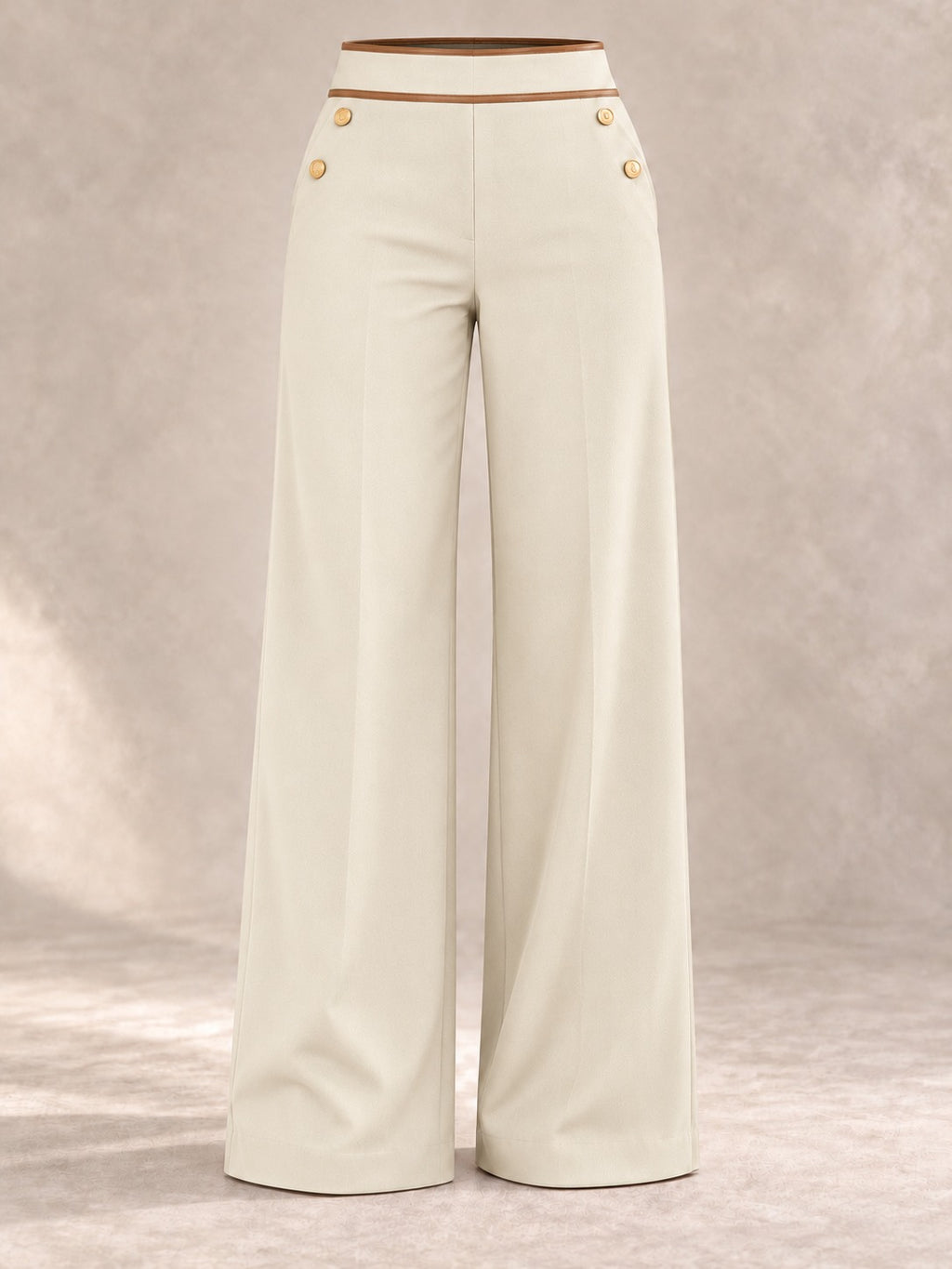 High-Waisted Wide-Leg Pants in Apricot, product only