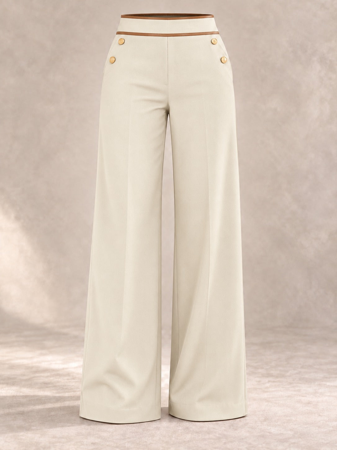 High-Waisted Wide-Leg Pants in Apricot, product only