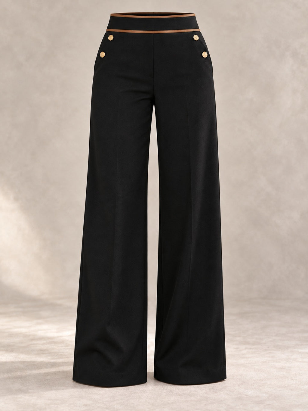 High-Waisted Wide-Leg Pants in Black, product only