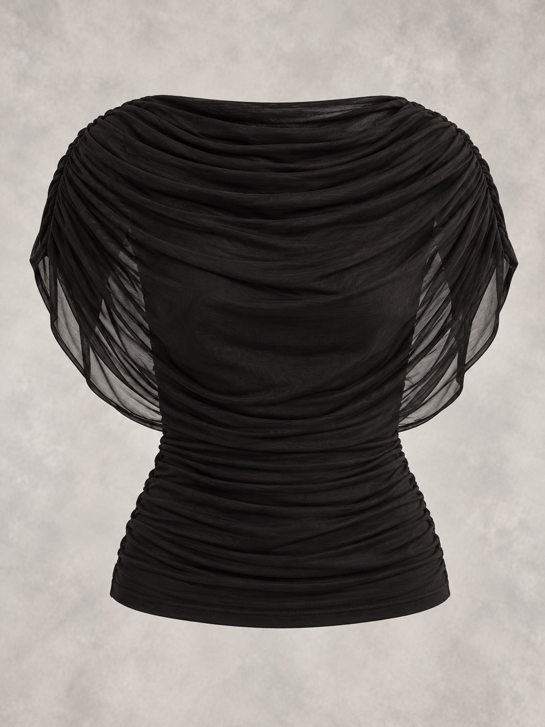 Crinkle Tie-Neck Blouse in Black, product only