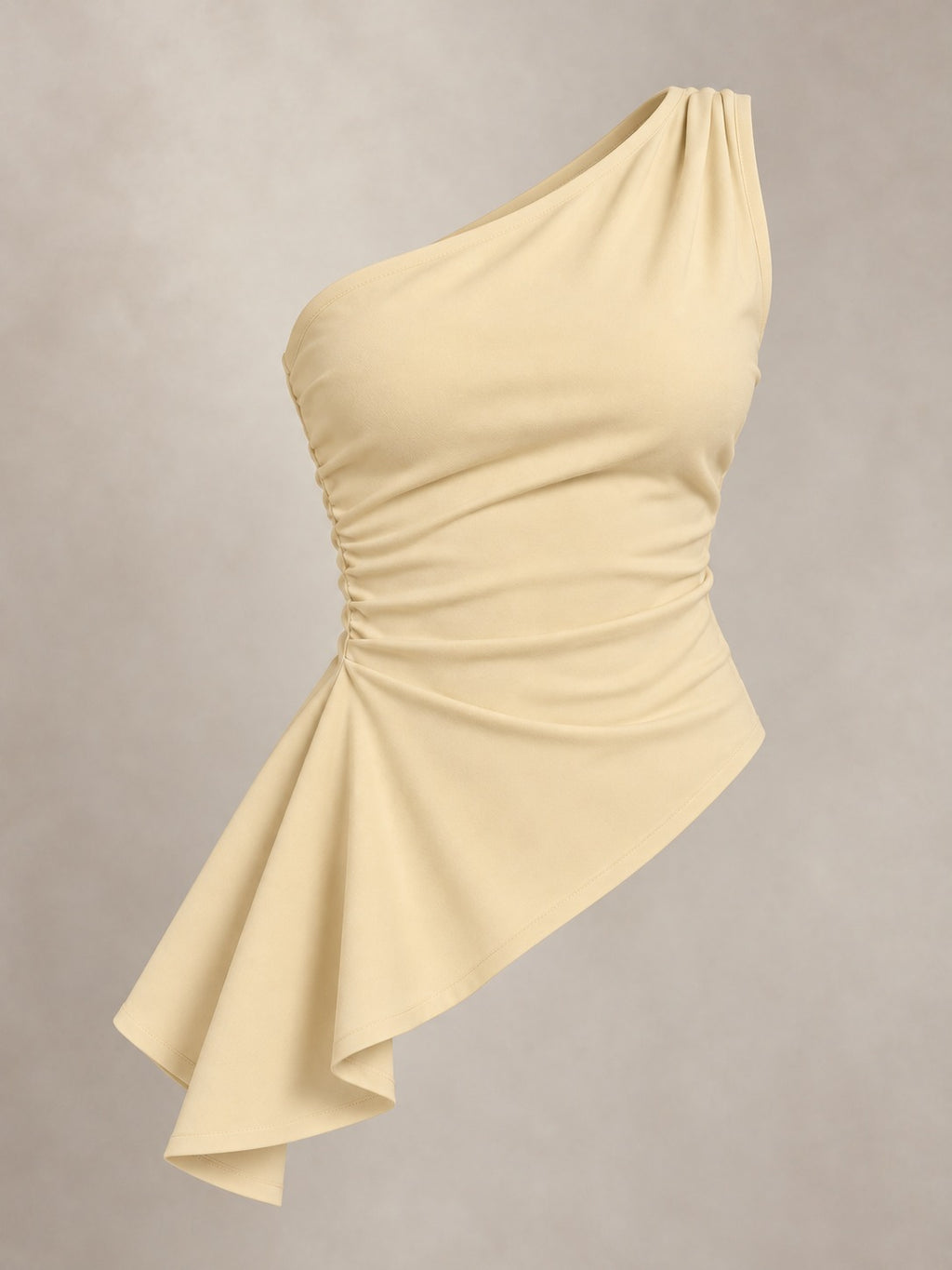 Asymmetric One-Shoulder Tank Top in Apricot, product only