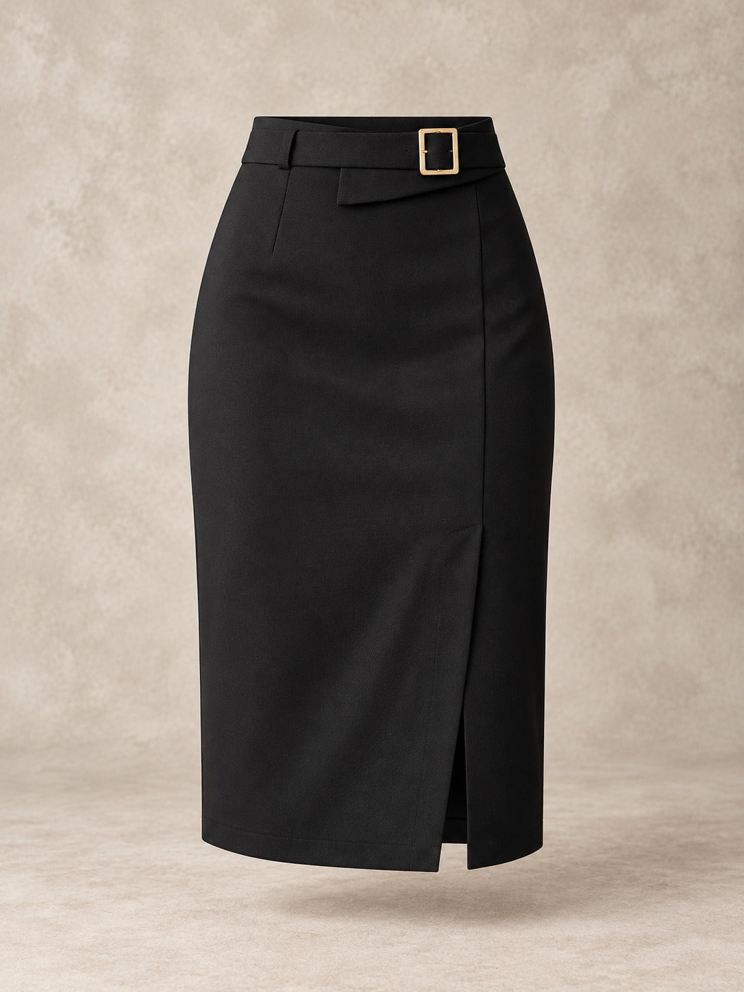 Knit A-Line Midi Skirt in Black, product only