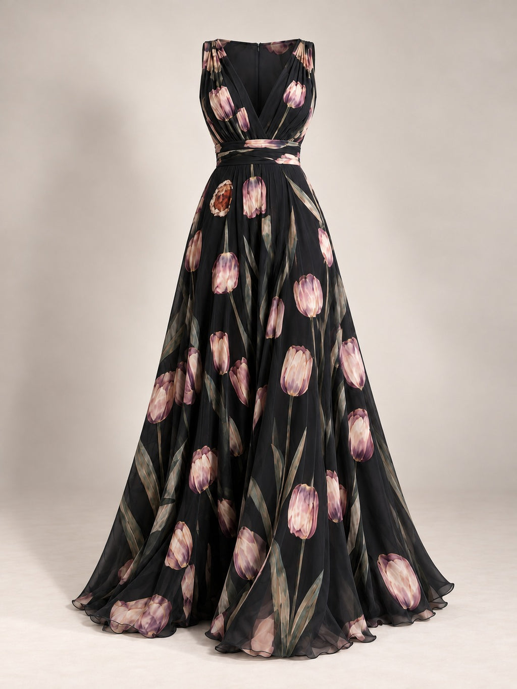 Floral Print Maxi Dress in Black, product only