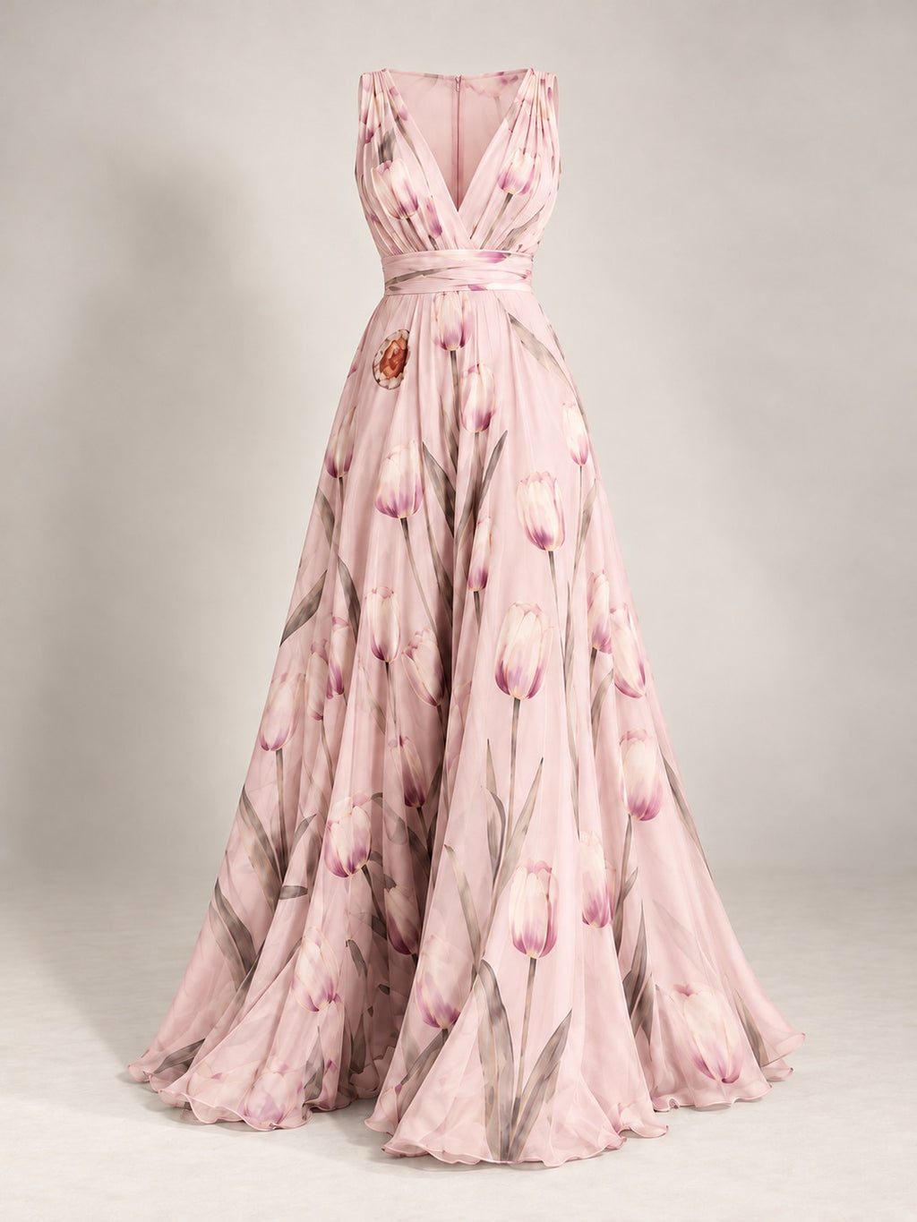 Floral Print Maxi Dress in Pink, product only