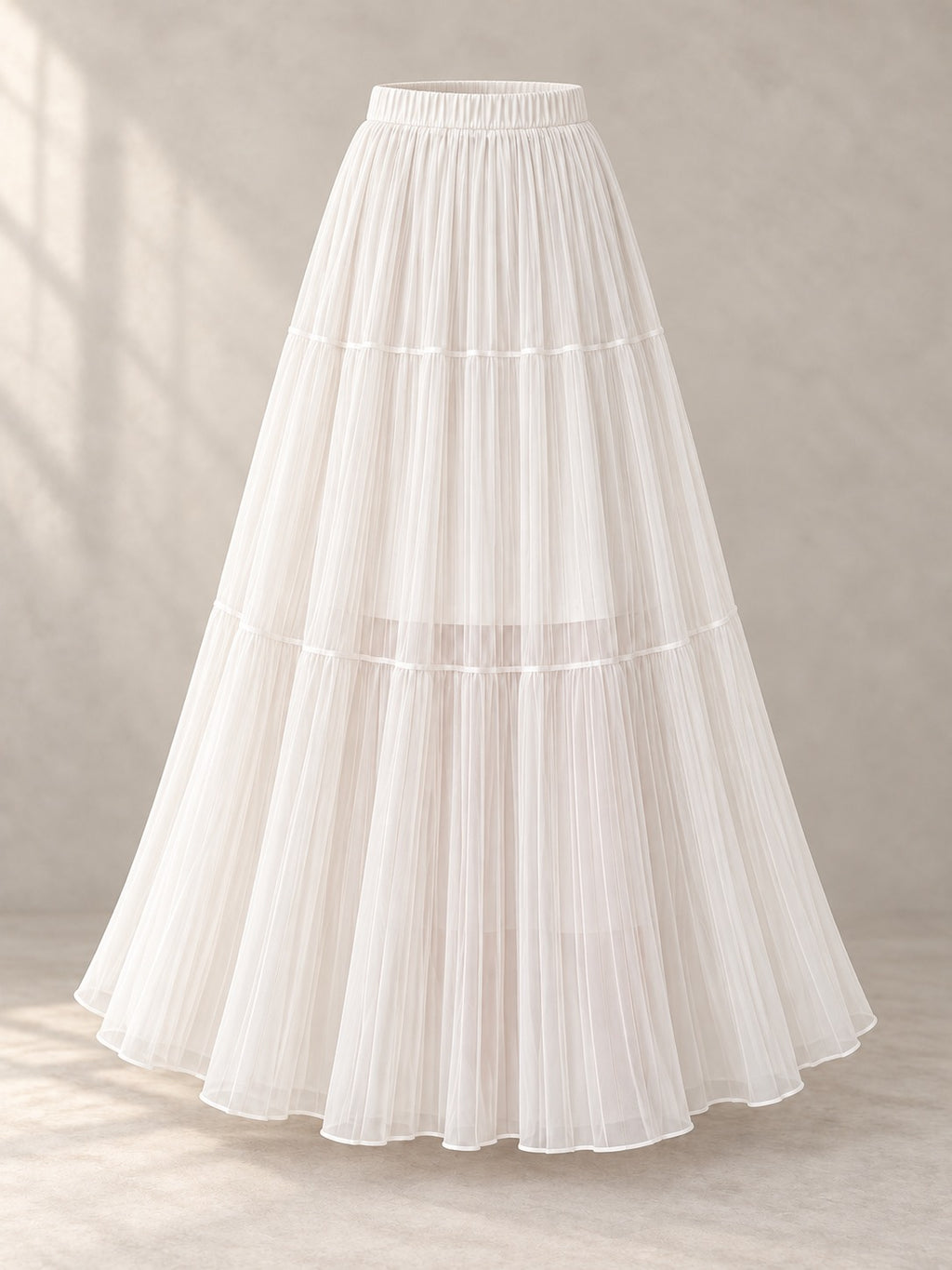 Sequin Knit Midi Skirt in White, product only