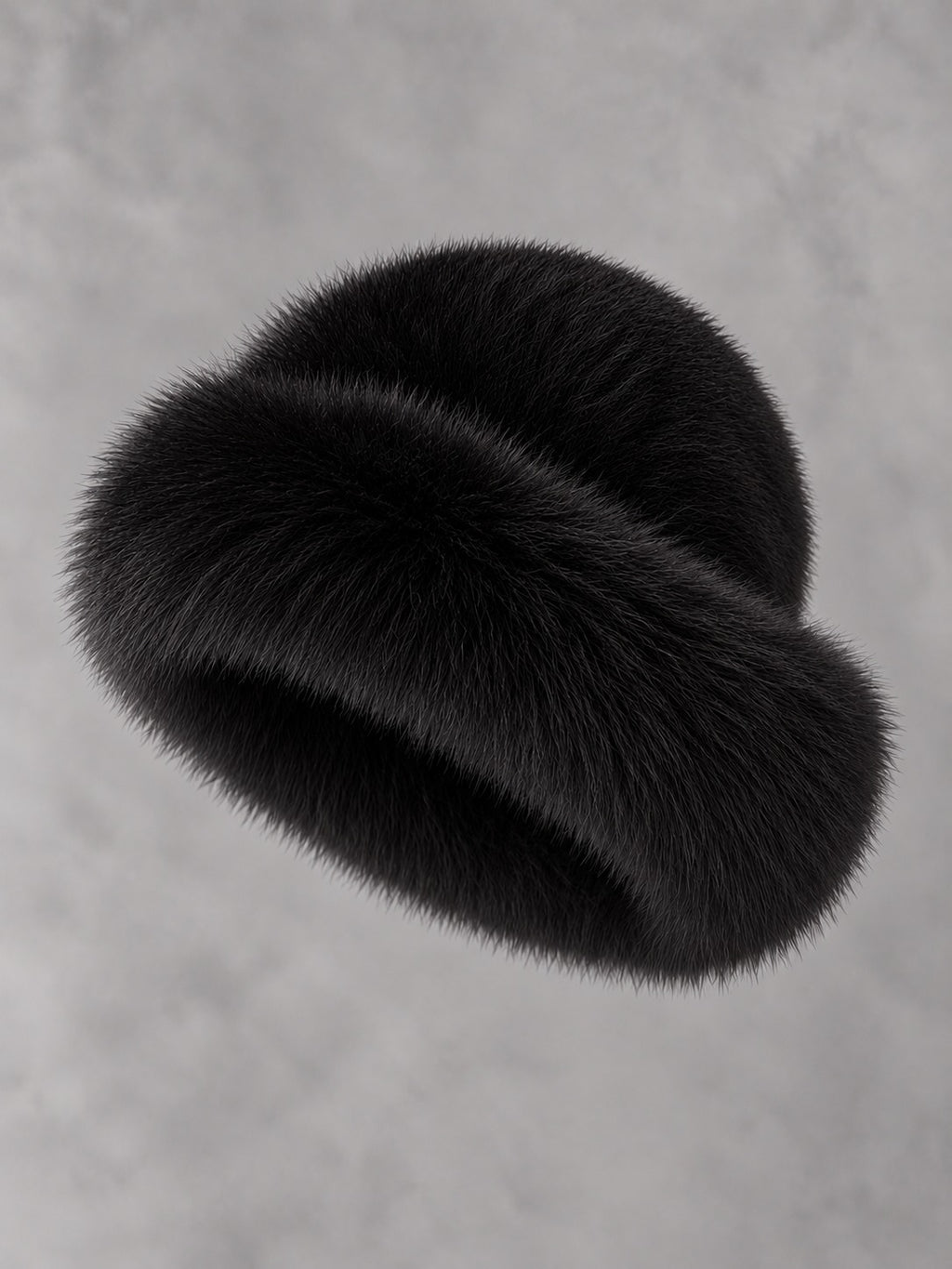 Faux Fur and Knit Bucket Hat in Black (Faux Fur), product only
