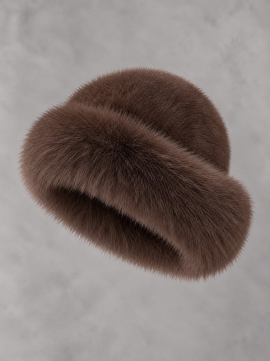 Faux Fur and Knit Bucket Hat in Coffee (Faux Fur), product only