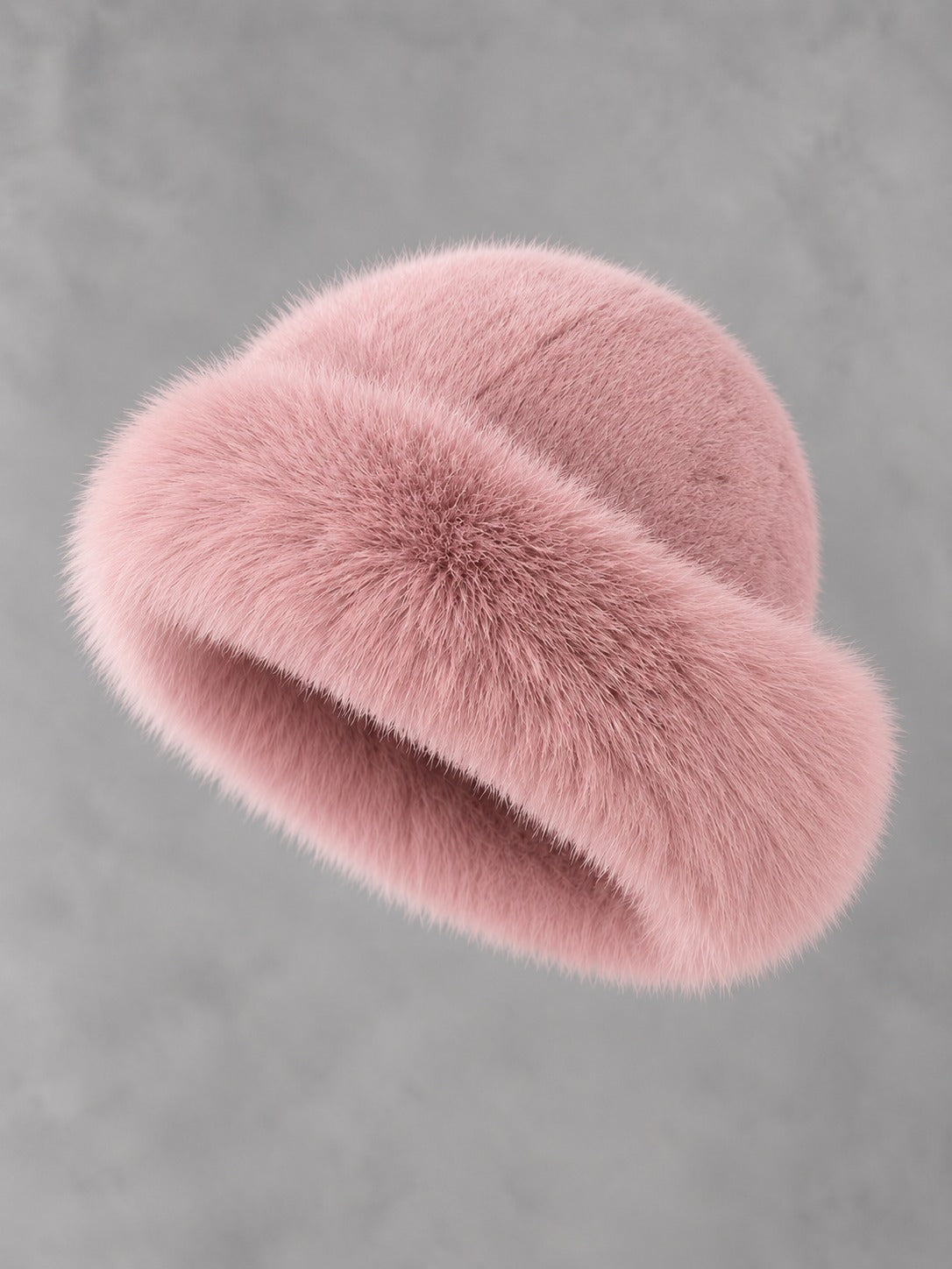 Faux Fur and Knit Bucket Hat in Pink (Faux Fur), product only
