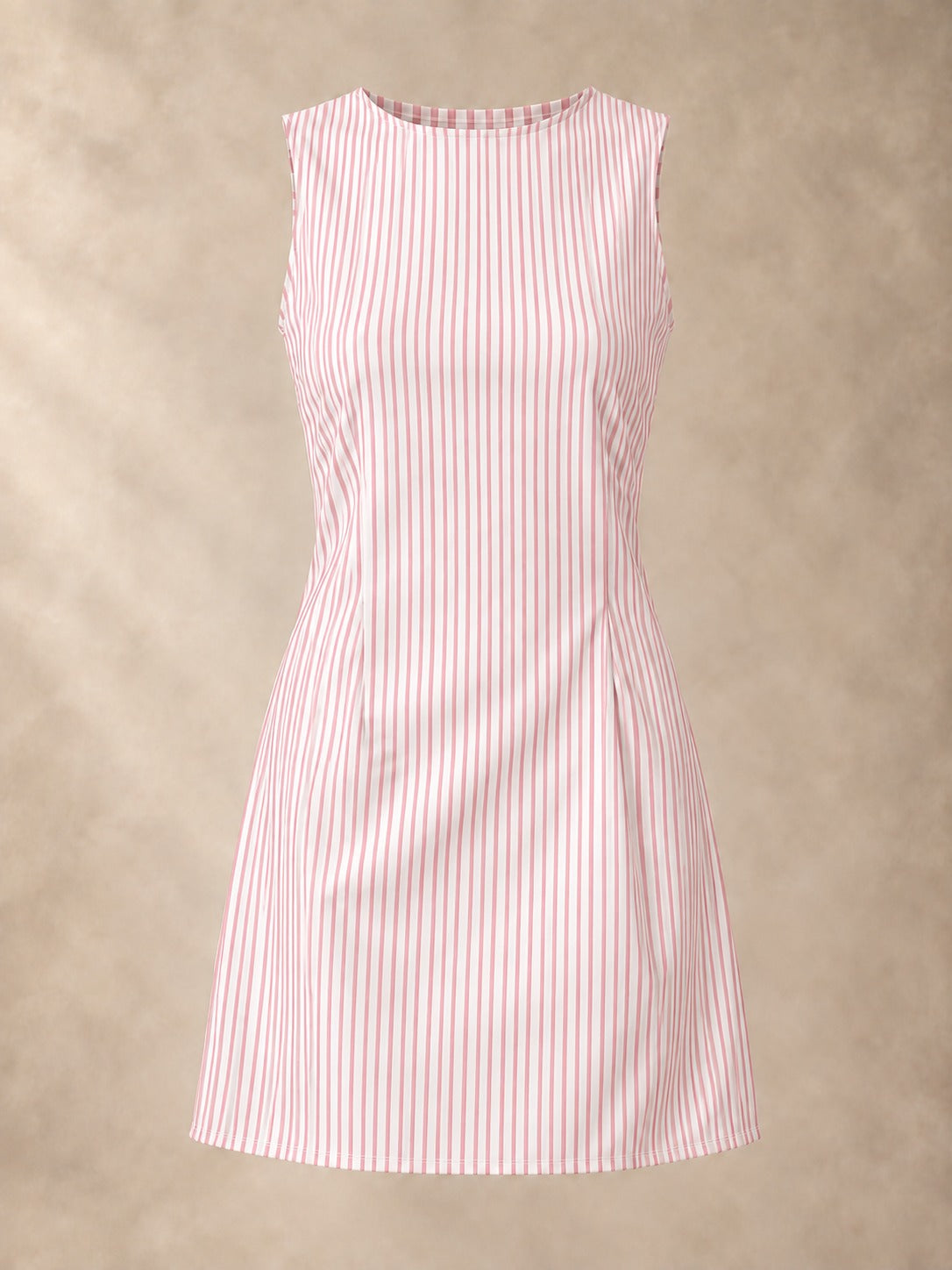 Striped Sleeveless Mini Dress in Pink Stripe, product only