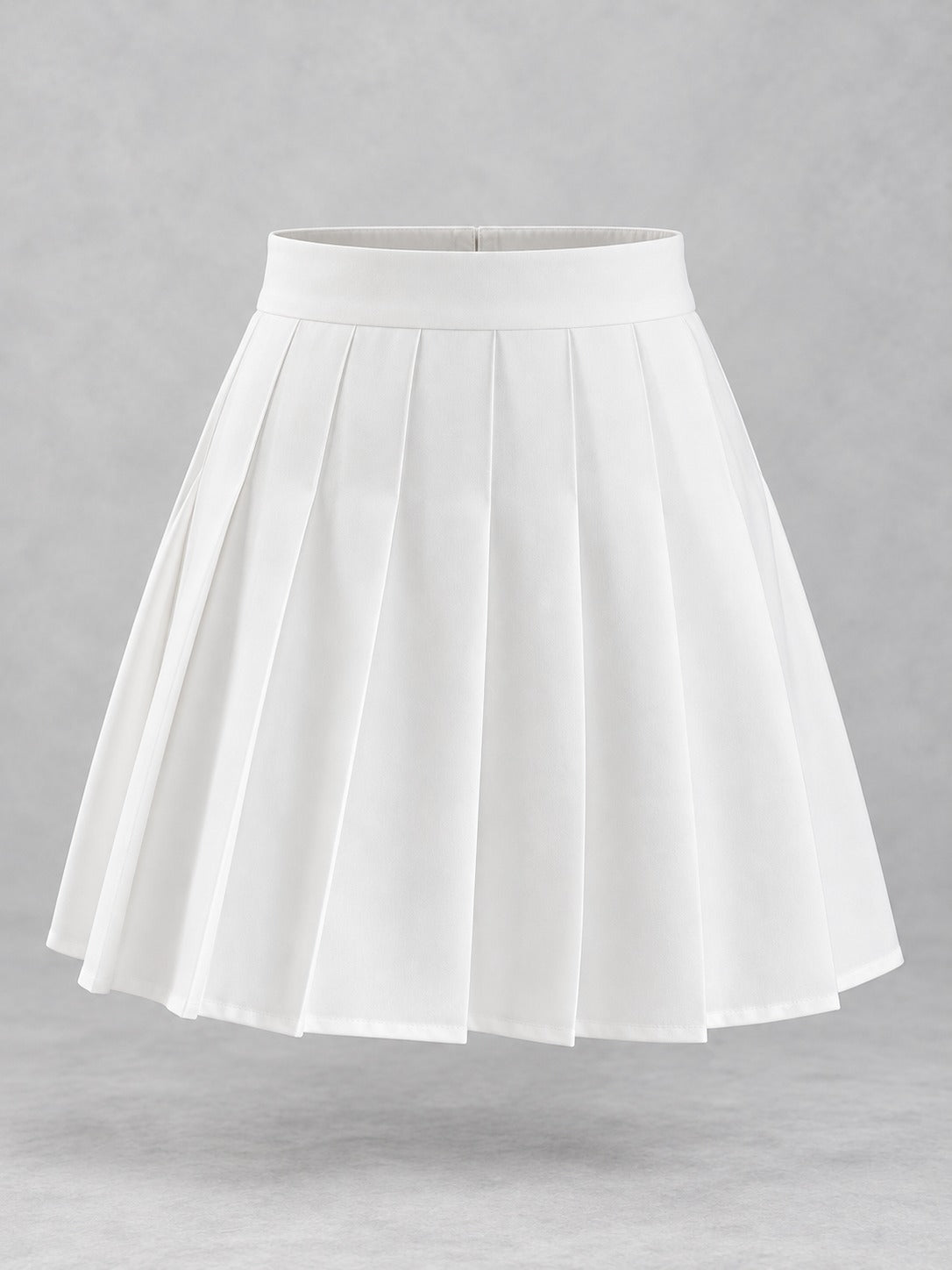 Pleated Pull-On Skirt in White, product only