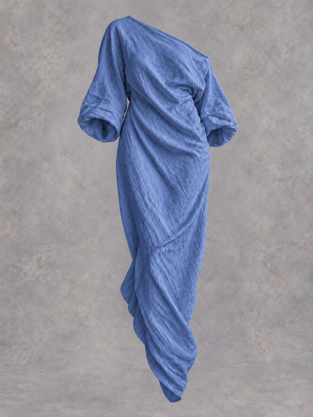 Off-Shoulder Stretch Maxi Dress in Blue, product only