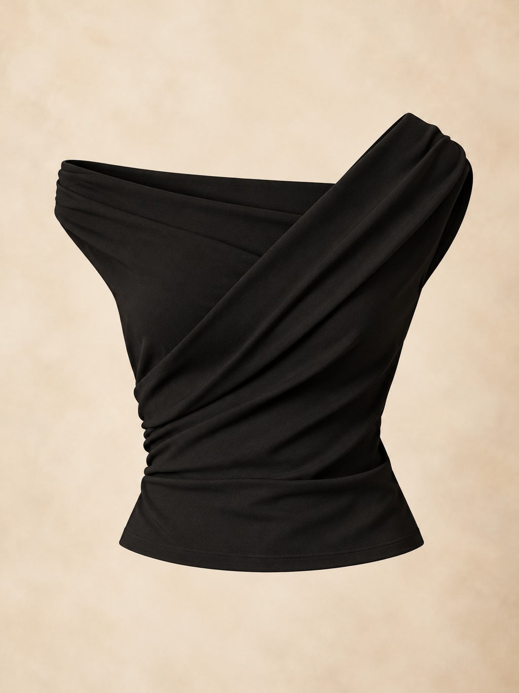 One-Shoulder Bodycon Top in Black, product only