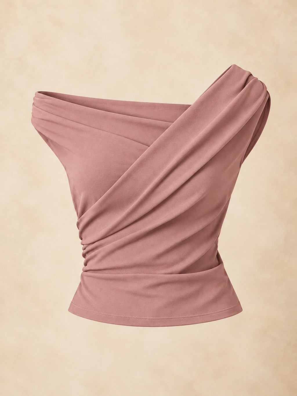 One-Shoulder Bodycon Top in Pink, product only