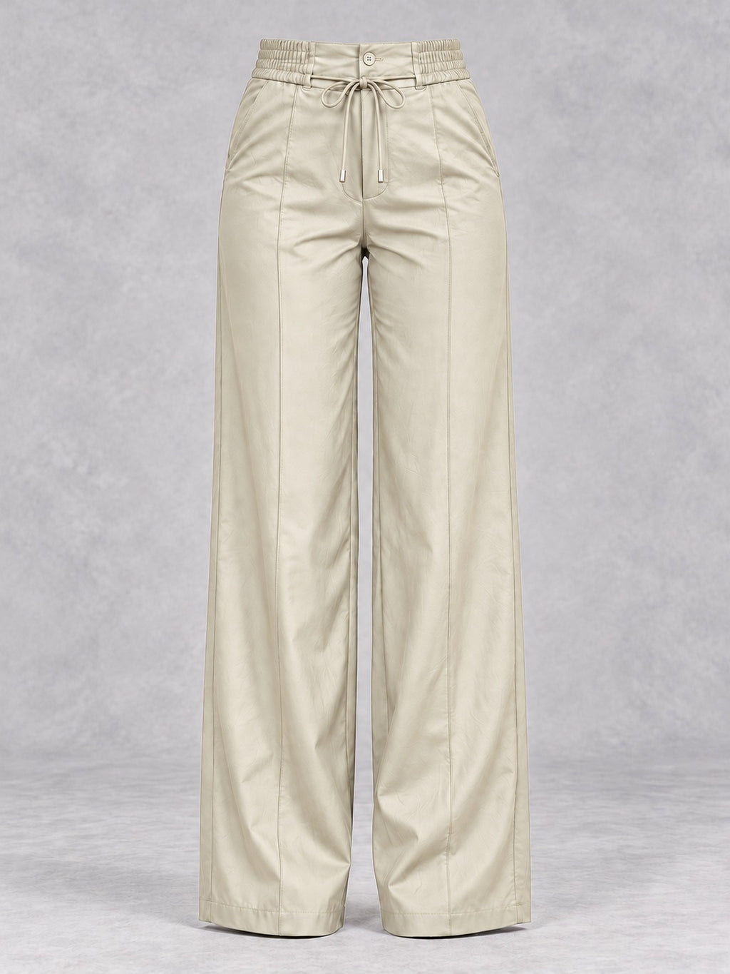 Drawstring Straight-Leg Pants in Apricot, product only