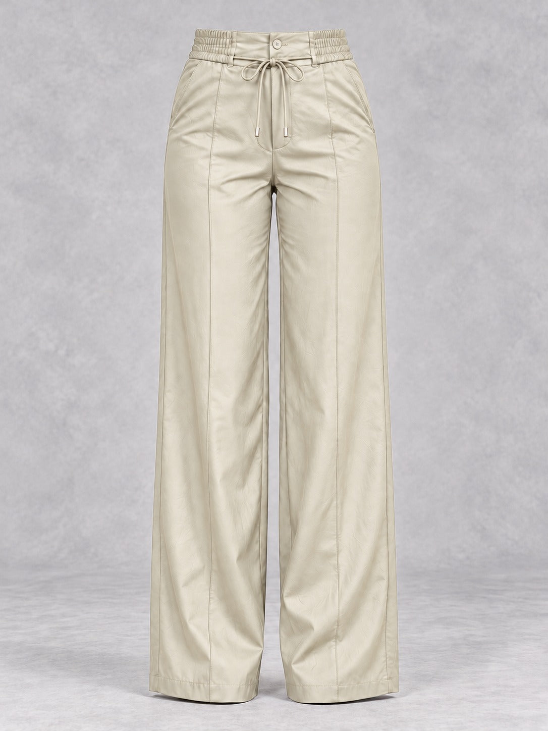 Drawstring Straight-Leg Pants in Apricot, product only