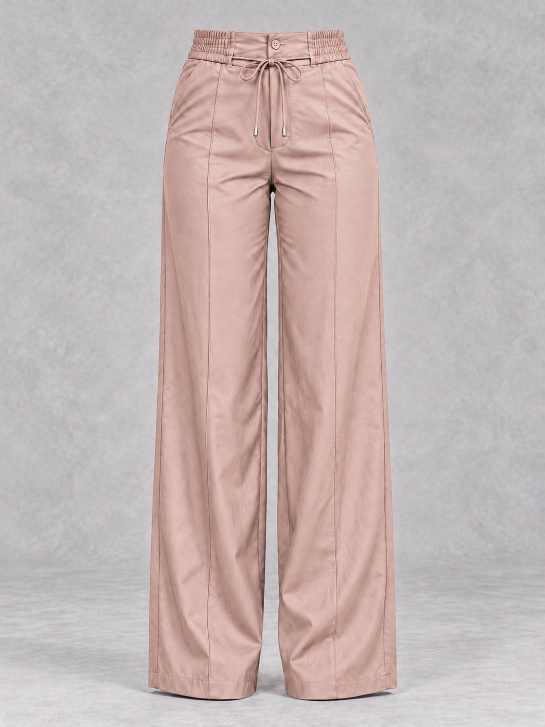 Drawstring Straight-Leg Pants in Pink, product only