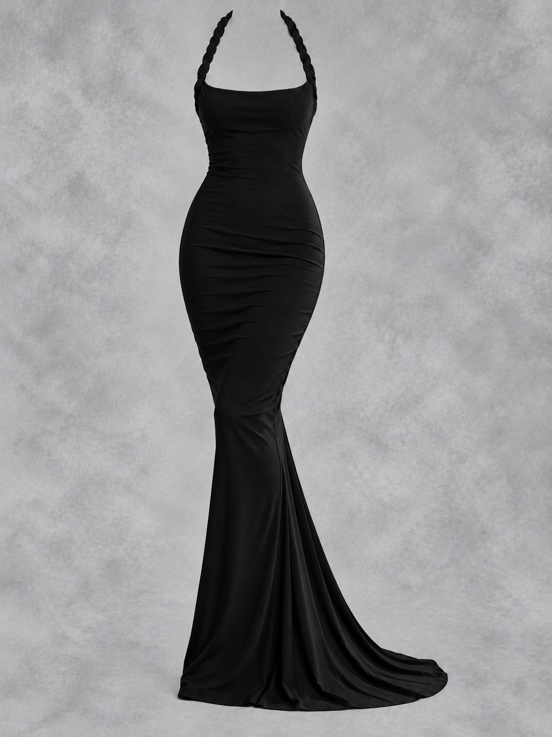 Stretch Mermaid Maxi Dress in Black, product only