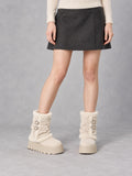 Fold-Over Platform Snow Boots in White, styled on model