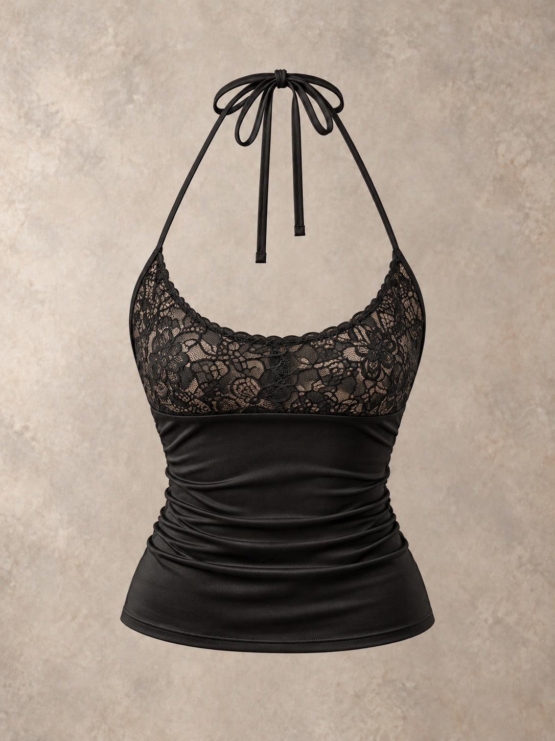Lace Trim Cami Top in Black, product only