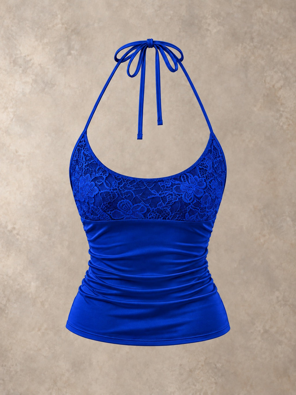 Lace Trim Cami Top in Royal Blue, product only