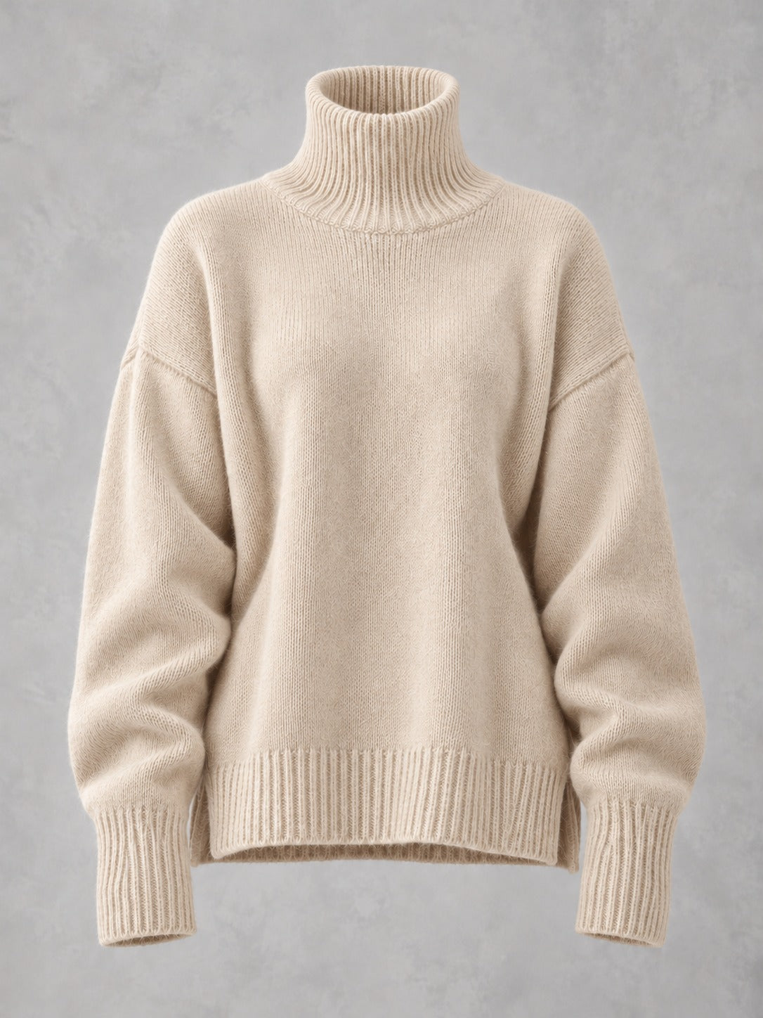 Slouchy Turtleneck Sweater in Apricot, product only